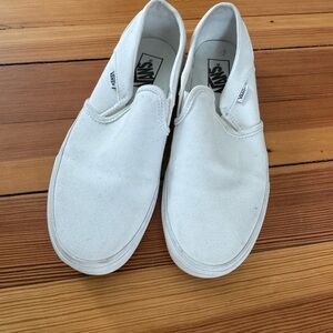 Vans Women's White Slip-On Loafers